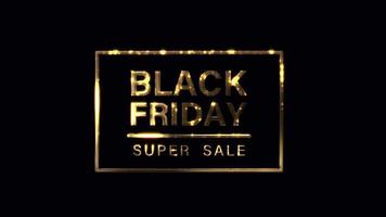 Black Friday Super sale cinematic golden text background video