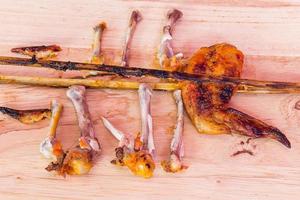 Fried Chicken Wings And chicken bones photo