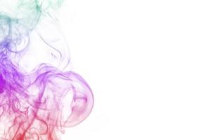 colored smoke isolated on white background photo