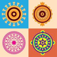 cuatro iconos de raksha bandhan vector