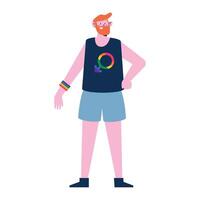 redhead gay with lgbtq shirt vector