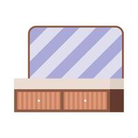 bathroom mirror and drawer vector