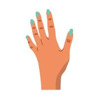 mano con esmalte de uñas verde