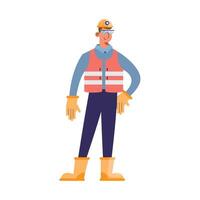 man wearing safety equipment vector