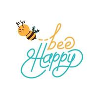 be happy lettering vector