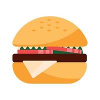 delicious hamburger fast food vector