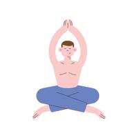 man practicing yoga vector