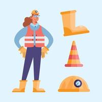 woman with safety equipment vector