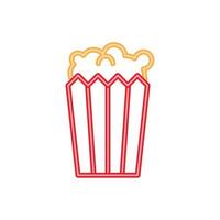 pop corn neon light style vector