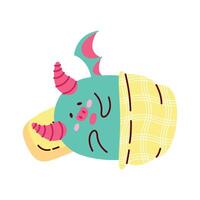 demon sleeping kawaii style vector