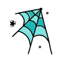 telaraña ilustración del concepto de halloween del diseño de estilo de dibujo vectorial aislado sobre fondo blanco vector