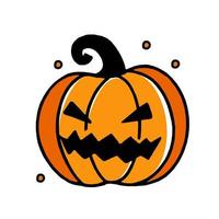 Pumpkin Halloween concept Doodle style vector design illustration Isolated on white background