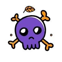 Skull Halloween Concept Doodle style vector design Illustration Isolated on white background