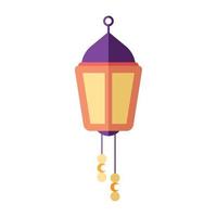 purple arabic lamp hanging vector