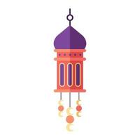 orange arabic lantern hanging vector