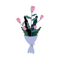pink roses bouquet vector