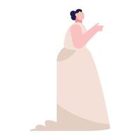 wedding woman standing position vector