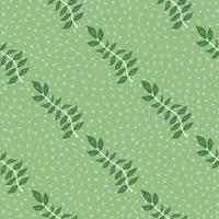 Hand drawn branches with leaves seamless pattern. Simple organic background. vector