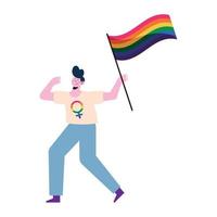 gay ondeando la bandera lgbtq vector