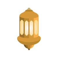 islamic golden lantern vector