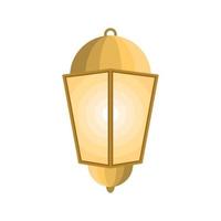 golden islamic lamp vector