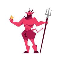 devil with pitchfork vector