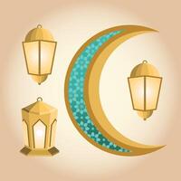 ramadan kareem lamps vector