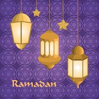 ramadan kareem lettering card vector