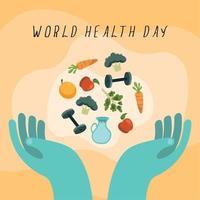World Health Day postcard vector