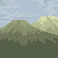 paisaje de montañas verdes vector