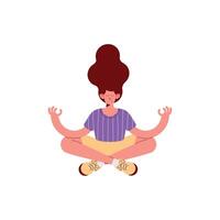 woman doing lotus position vector