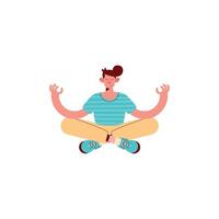 woman doing lotus position vector