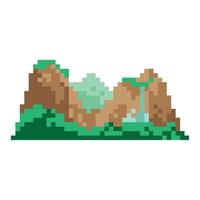 paisaje de montaña pixelado vector