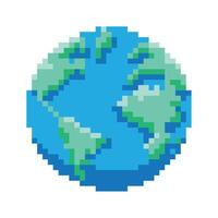 world planet pixelated vector