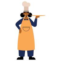 chef woman profession vector