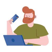 man with credit card vector