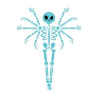 cheerful skeleton cartoon vector