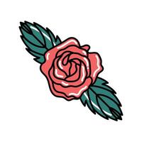 rose flower old school vector