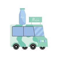 milk drink truck vector