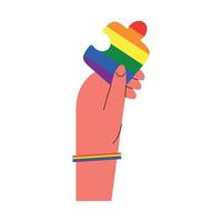 hand with lgbtq puzzle vector