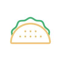 estilo de luz de neón de taco vector