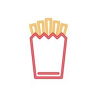 frensh fries neon light style vector