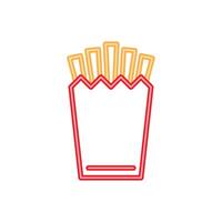 frensh fries neon light style vector