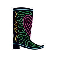 mexican black boot vector