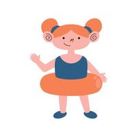 little girl with float vector