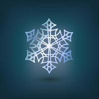 3d snowflake graphic icon with flickering light. A single isolated object. Vector illustration