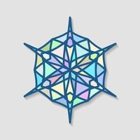 Snowflake is a mosaic icon made up of fragments of elements that have randomized color shades. Vector combination for abstract images.