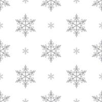 Seamless pattern of gray snowflakes on a white background. Vector Illustration. EPS10