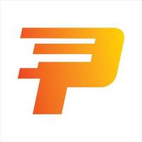 fast motion intial p letter logo design vector