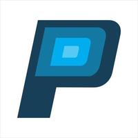 blue letter p logo design vector